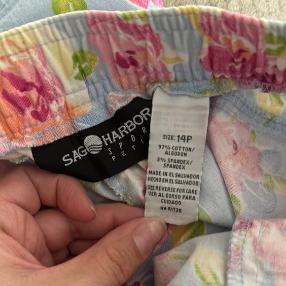 Sag Harbor Pink and Yellow Floral Capris - Picture 4 of 4